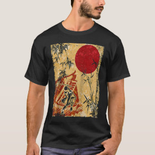 Ninja Samurai Japansk Vintage Fighter Retro Ragla T Shirt