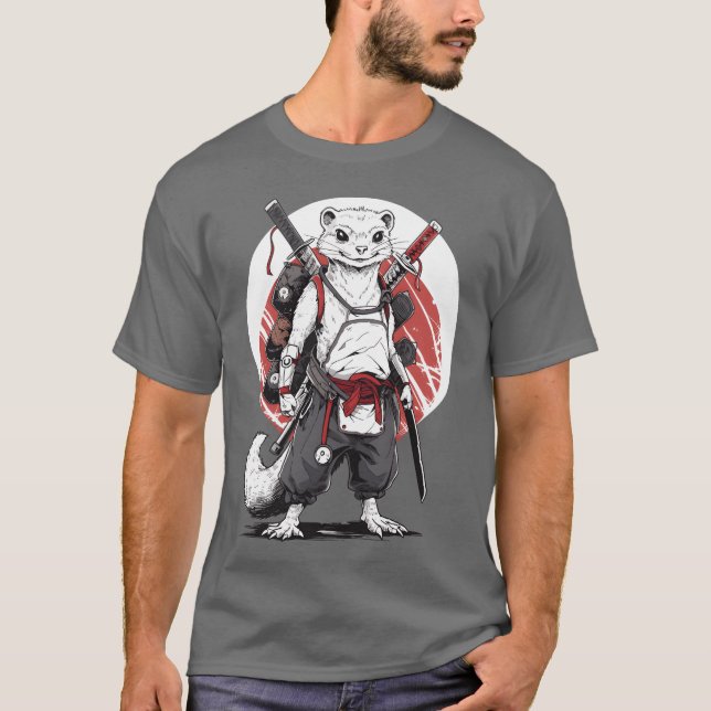 Ninja Samuraj Anime Iller Manga Warrior pojke T Shirt (Framsida)