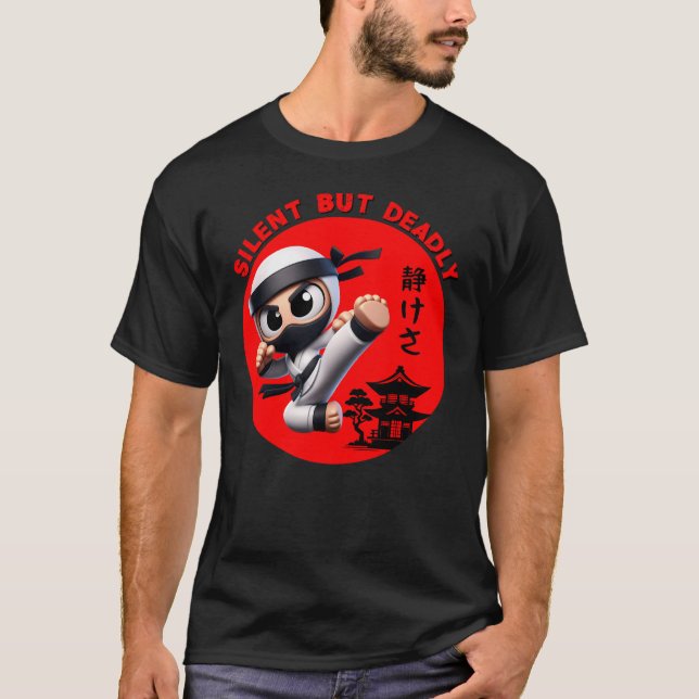 Ninja Silent men Deadly T Shirt (Framsida)