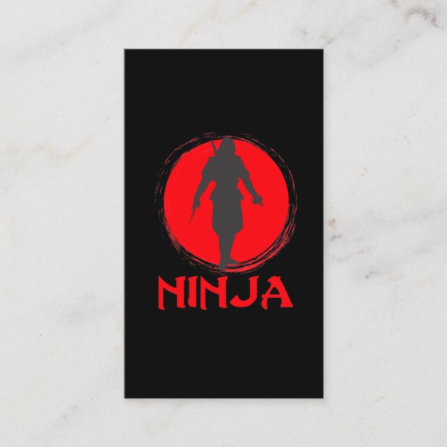 Ninja Silent Warrior Killer Martial Arts Visitkort (Framsida)