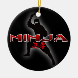 Ninja Silhouette Julgransprydnad Keramik