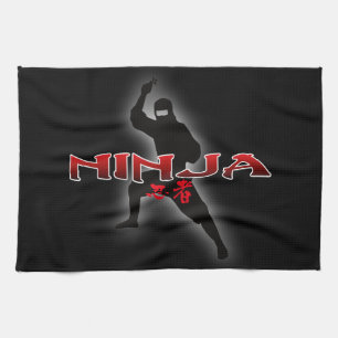 Ninja Silhouette Kökshandduk