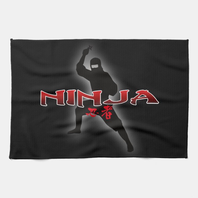 Ninja Silhouette Kökshandduk (Horisontell)