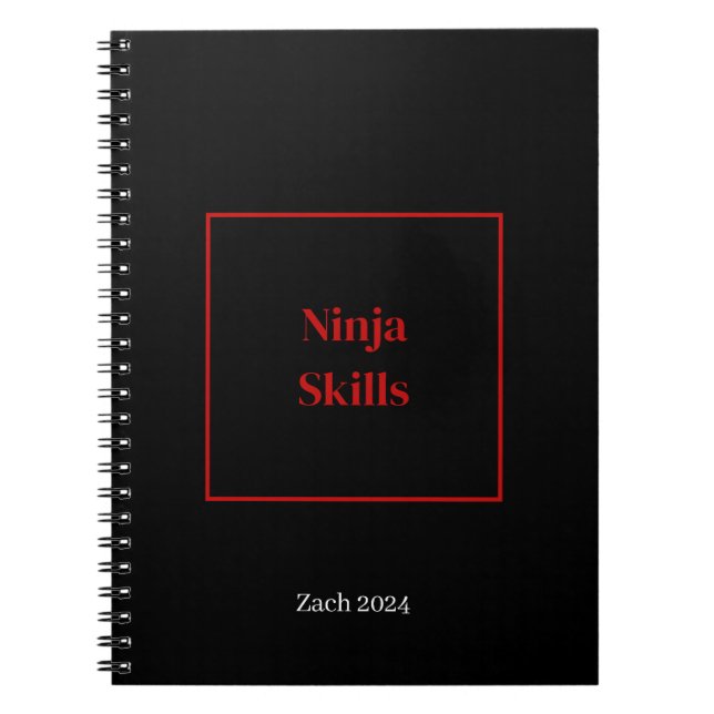 Ninja Skills bärbar personlig namn Anteckningsbok (Framsidan)