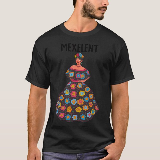 Ninja skugga med abstrakt geometri. t shirt (Framsida)