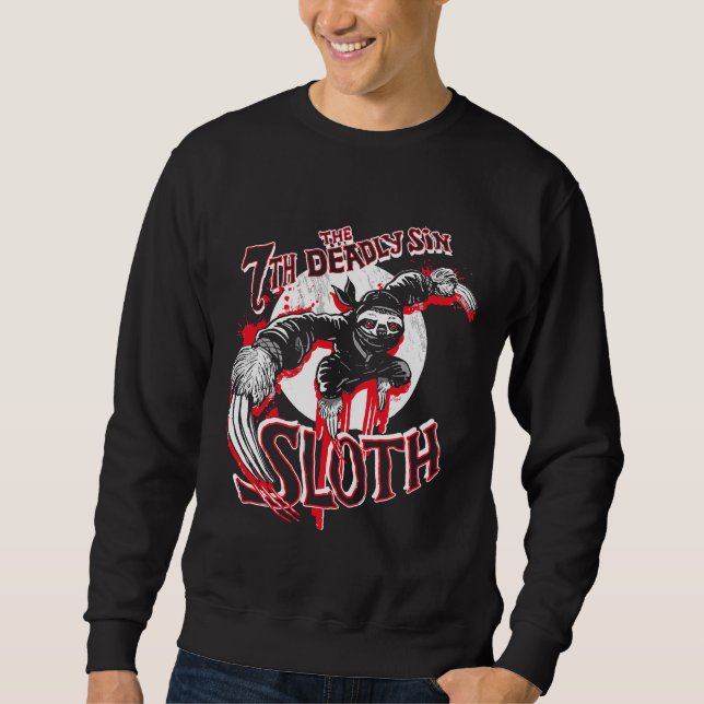 Ninja Sloth 7 Deadly Sins Tri Blend Lång Ärmad Tröja (Framsida)