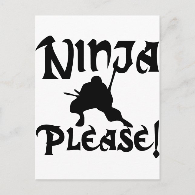 Ninja, snälla! vykort (Framsida)