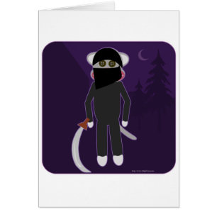 Ninja sock monkey hälsningskort