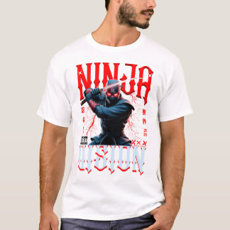 Ninja som håller Katana – Mörk Urban Stil Art Desi T Shirt