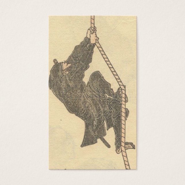 Ninja som klättrar på en Rope circa 1800-tal Visitkort (Framsidan)