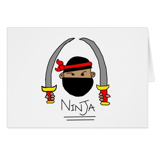 Ninja spänner hälsningskort (Framsidan Horizontal)