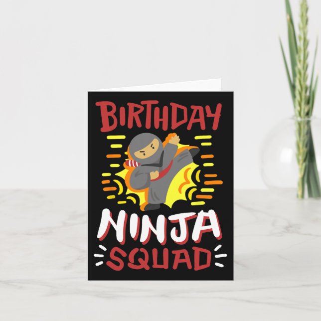 Ninja Squad Karate Girls Boys Kid Bday Pa Kort (Framsida)