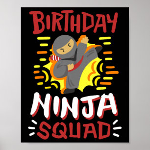 Ninja Squad Karate Girls Boys Kid Bday Pa Poster