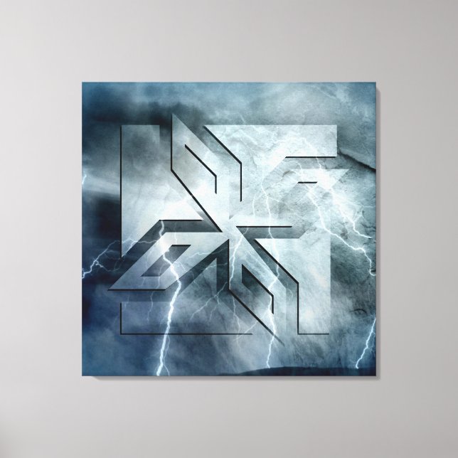 Ninja Star Icon, stenblixt overlay Art Deco Canvastryck (Framsida)
