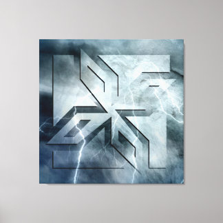 Ninja Star Icon, stenblixt overlay Art Deco Canvastryck