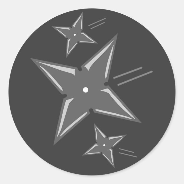 Ninja Stars Runt Klistermärke (Framsida)