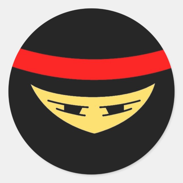 Ninja Sticker Runt Klistermärke (Framsida)