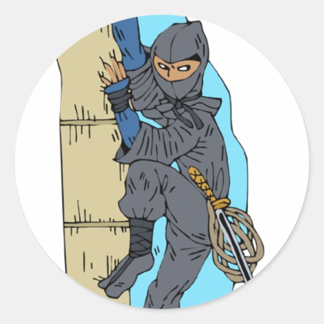 Ninja Sticker Runt Klistermärke (Framsida)