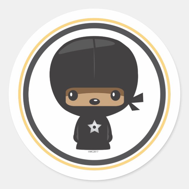 Ninja Sticker Runt Klistermärke (Framsida)