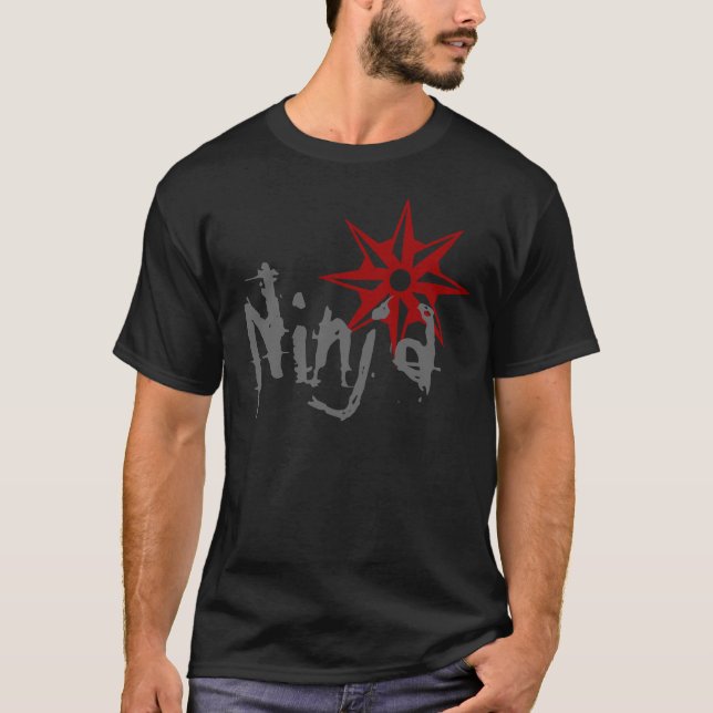 Ninja stjärnaskjorta tee shirt (Framsida)