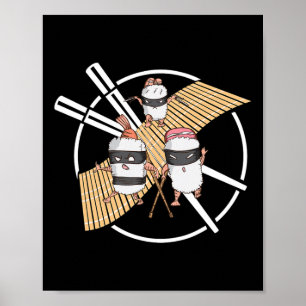 Ninja Sushi Begins A Rädding Uppdrag Karate Poster