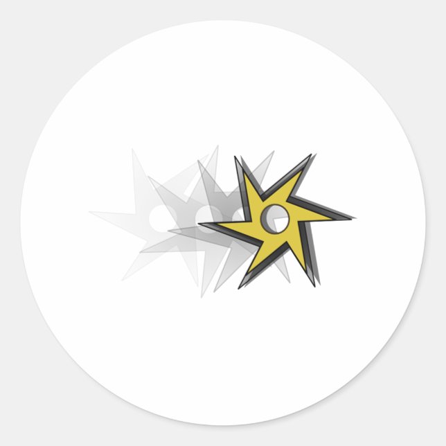 Ninja Throwing Star Runt Klistermärke (Framsida)