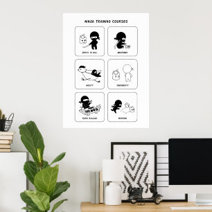 Ninja Training Kurser, Anpassningsbar Färg Poster