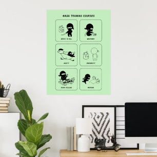Ninja Training Kurser, Anpassningsbar Färg Poster