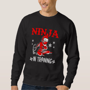 Ninja under utbildning för Shinobi Kids Karate Lång Ärmad Tröja