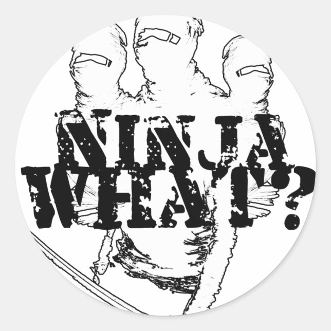 NINJA VAD? RUNT KLISTERMÄRKE (Framsida)