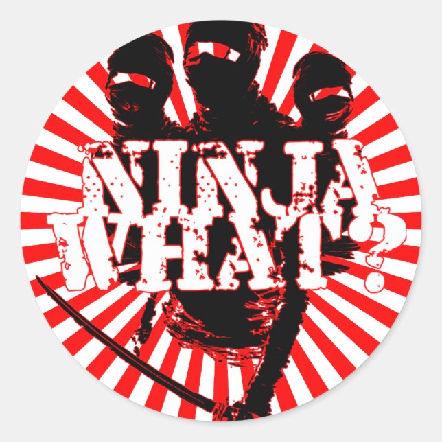 NINJA VAD? RUNT KLISTERMÄRKE (Framsida)