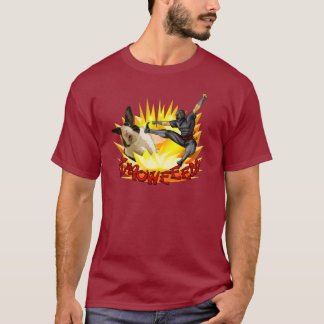 Ninja vs. kaninmanar skjorta (mörkt tyg) tee shirt