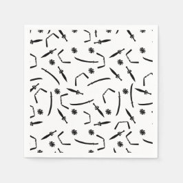 Ninja Warrior Barns födelsedag Party Black and Whi Pappersservett