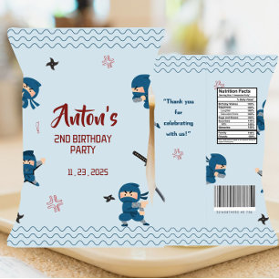 Ninja Warrior Birthday Favor Chip Bag Wrapper Reklamblad