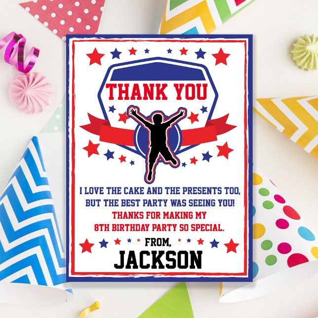 Ninja Warrior Birthday Tack för kortet Kort (Skapare uppladdad)