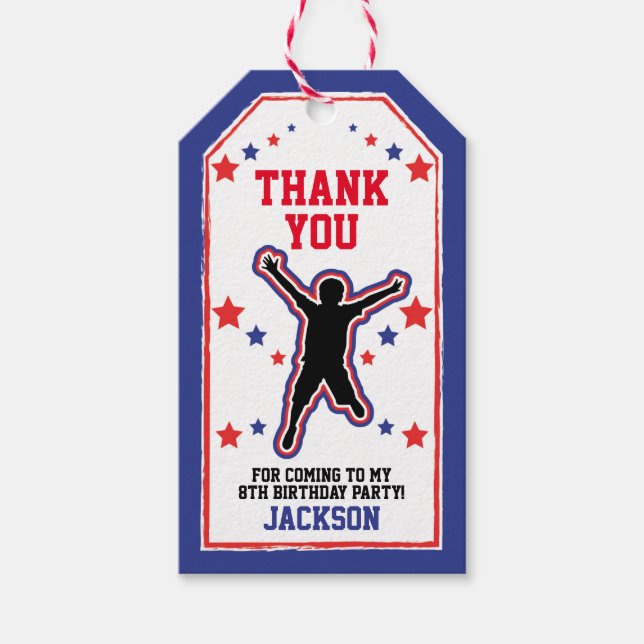 Ninja Warrior Boys Birthday Presentetikett (Framsidan)