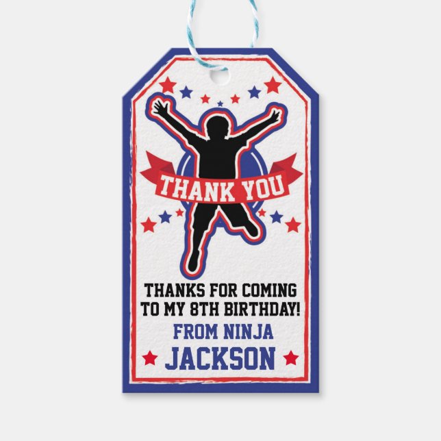Ninja Warrior Boys Tack Märkre Presentetikett (Framsidan)
