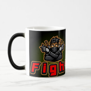 Ninja Warrior Fight Maskot Gaming Logotyp Magisk Mugg