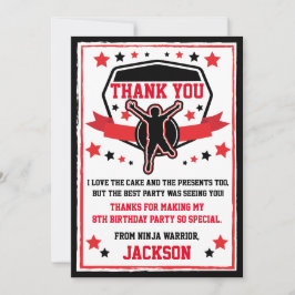 Ninja Warrior Födelsedagsfest Tack för ditt kort