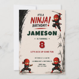 Ninja Warrior Födelsedagsinbjudan Inbjudningar