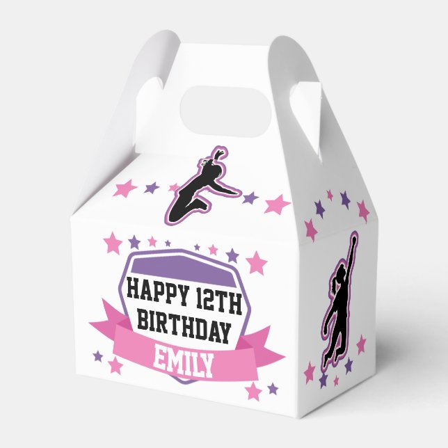 Ninja Warrior Girls Birthday Favor Box Presentaskar (Baksidan Sidan)