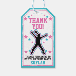 Ninja Warrior Girls Rosa & Teal Birthday Presentetikett