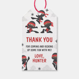 Ninja Warrior Martial Arts Karate Birthday Favor Presentetikett