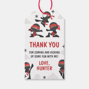 Ninja Warrior Martial Arts Karate Birthday Favor Presentetikett