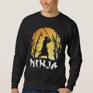 Ninja Warrior Samurai Japanskt Katana Svärd Asien Lång Ärmad Tröja