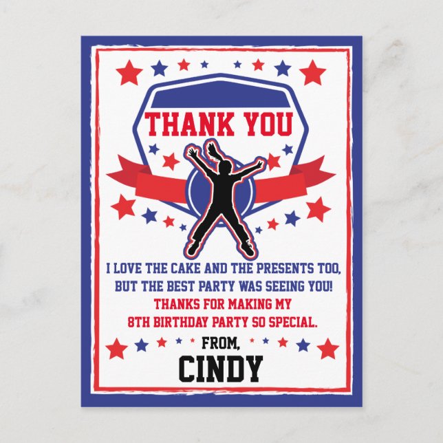 Ninja Warrior Tjejer Tack Vykort (Framsida)