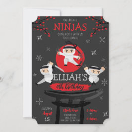 Ninja Warriors på Rooftop Birthday Inbjudningar