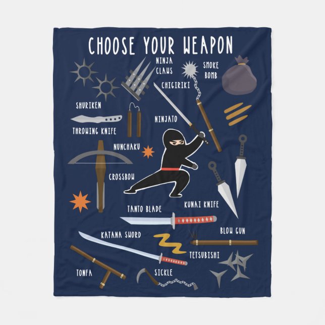 Ninja Weapons Fleecefilt (Framsidan)