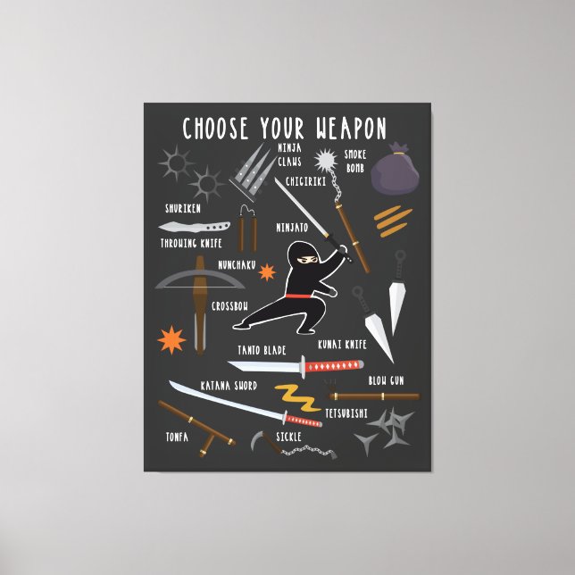 Ninja Weapons Jigszle Puzzle Canvastryck (Framsida)
