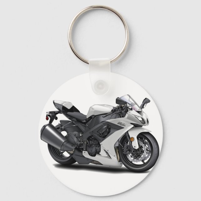 Ninja White Bike Nyckelring (Framsida)